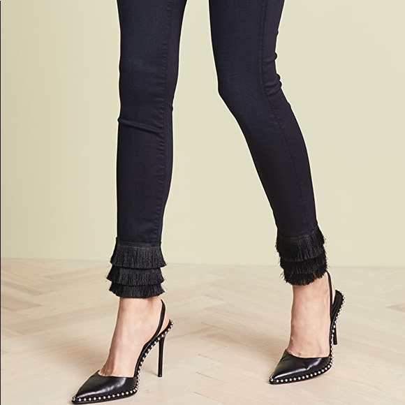 FRAME NWT Le High Skinny Triple Fringe Jeans Sz 26